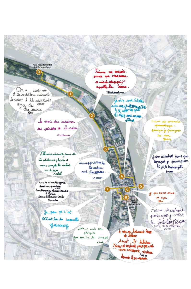 Parcours de l’Île Saint-Denis, commenté par les élèves de la classe de CP B de l’école Samira Bellil