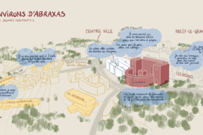 Les environs d'Abraxas, cartographie réalisée par le CAUE 93 à partir de la parole des habitant·e·s